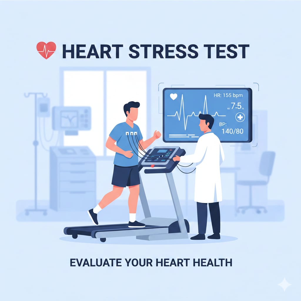 Heart Disease Stress Thallium Test Radioactive Blood Flow Hindi Illustration